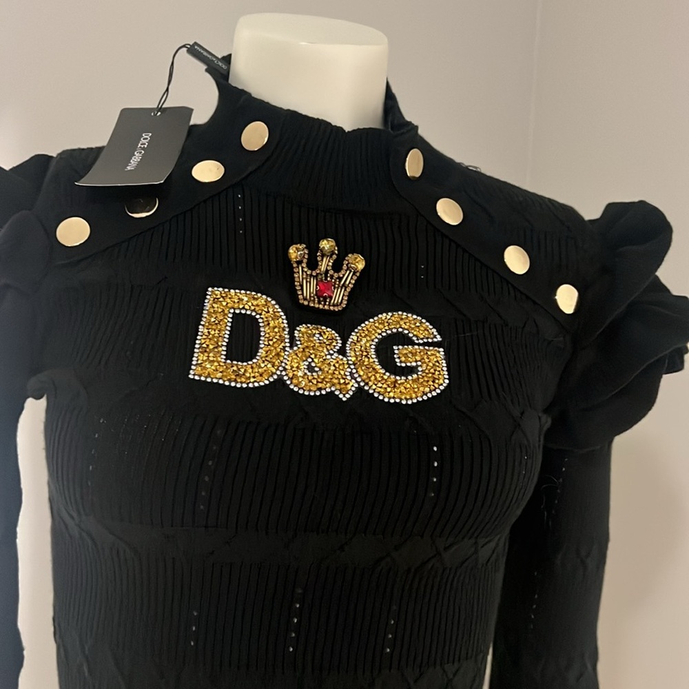 Dolce & Gabbana One of a Kind Black Ruffled Textured Mini Dress $2,900 OBO NWT - Picture 9 of 16